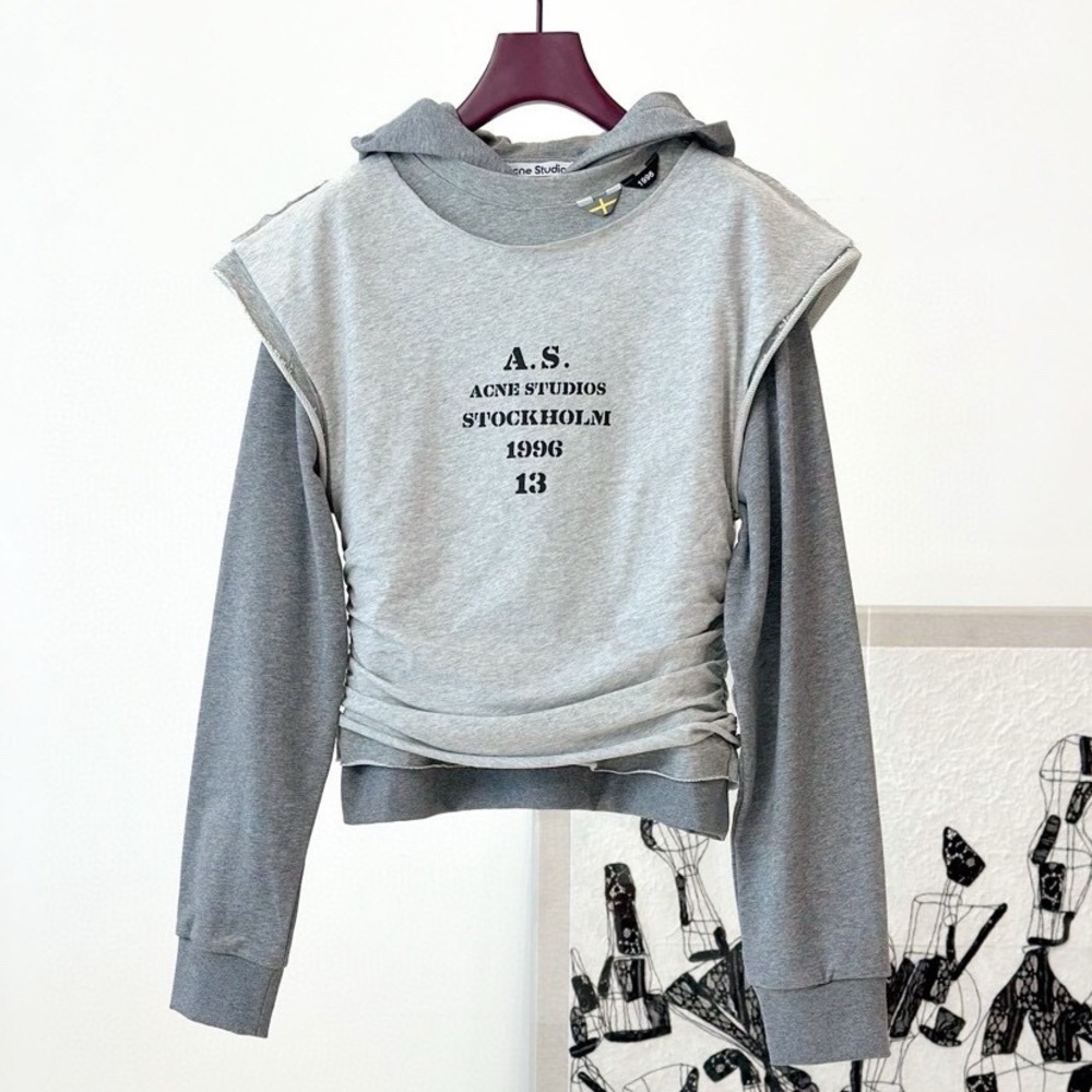 Acne Gray Layered Sweatshirt